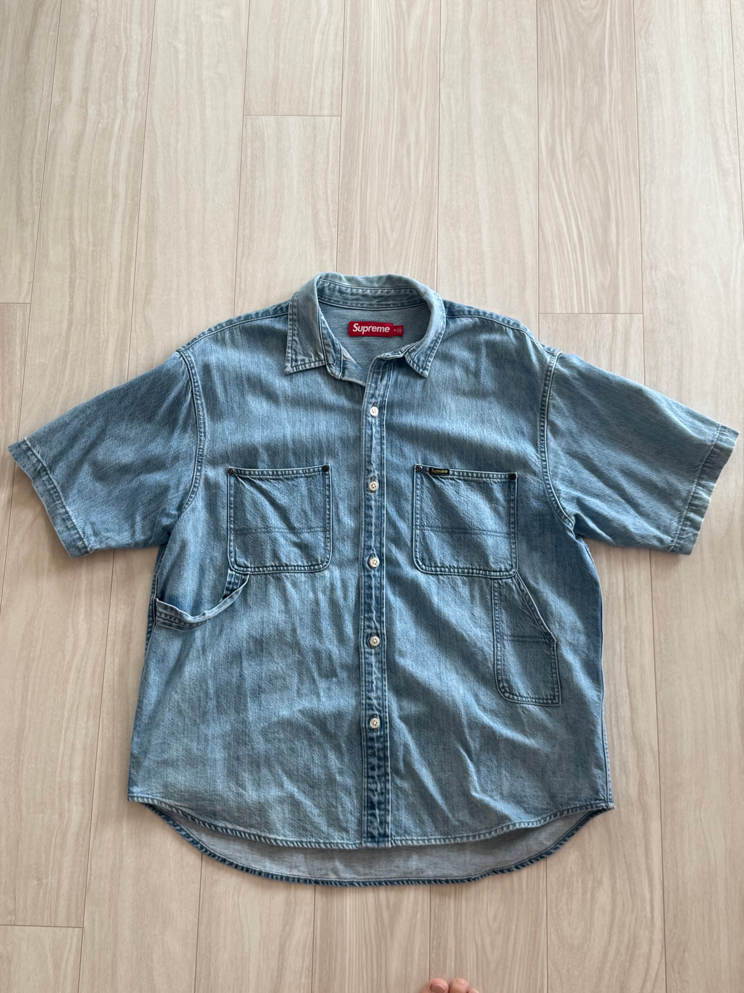 Supreme Loose Fit S/S Denim Painter Shirt "Washed Blue"