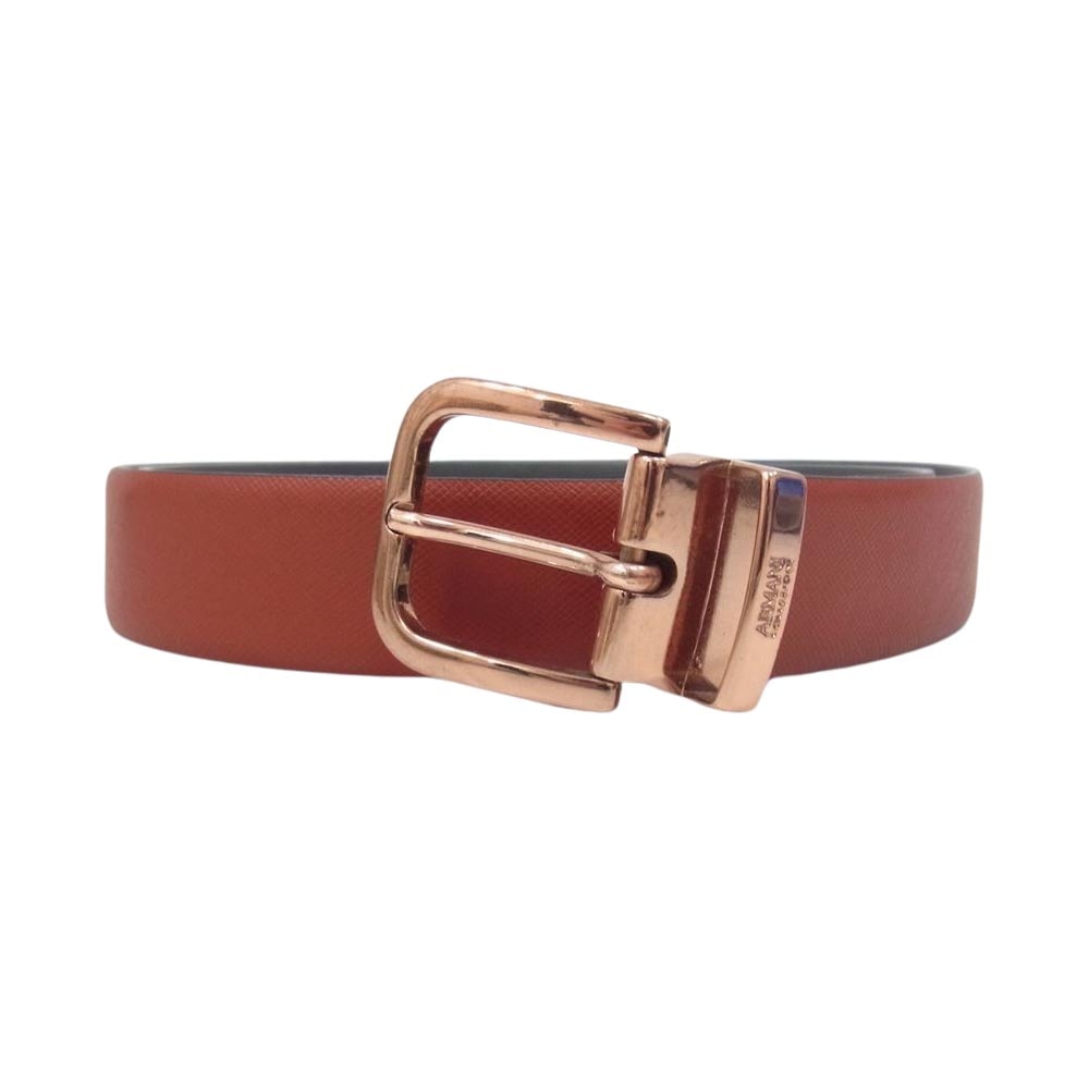 ARMANI COLLEZIONI アルマーニコレッツォーニ ベルト ブロンズバックル レザー ベルト ブラウン系【中古】