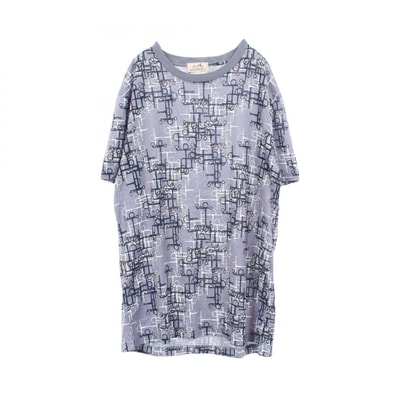 エルメス HERMES 総柄 半袖Tシャツ 衣料品 トップス コットン レディース ブルー系 【中古】