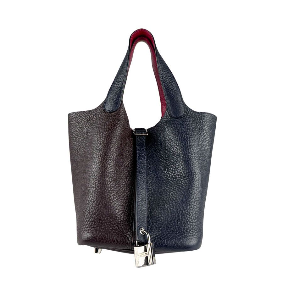 エルメス HERMES ハンドバッグ ピコタンロック カザック2 PM トリヨンクレマンス ブルーニュイ×ルージュセリエ×フランボワーズ シルバー レディース【中古】 z5855