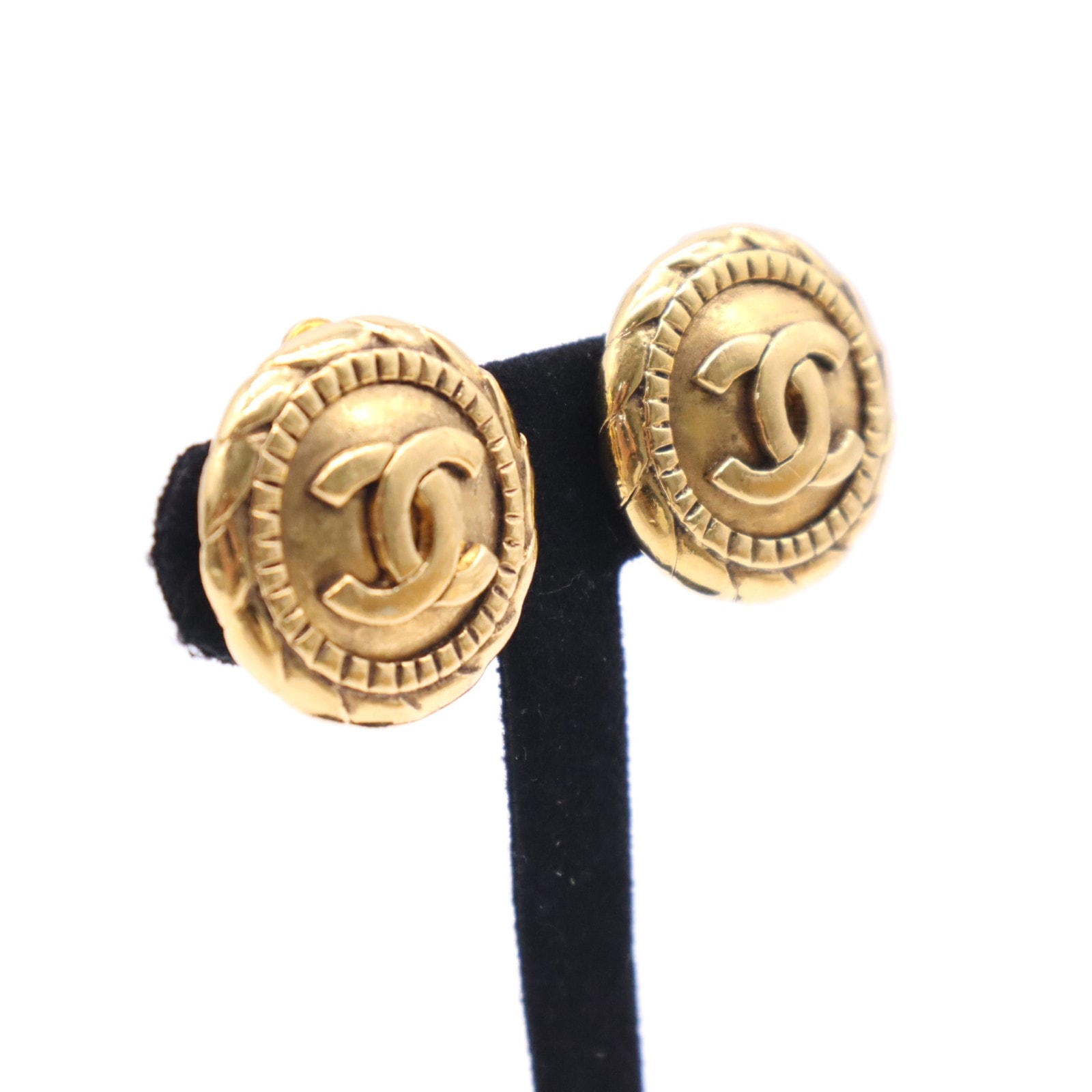 美品 CHANEL シャネル ココマーク ラウンド イヤリング GP - イヤリング ゴールド GP レディース