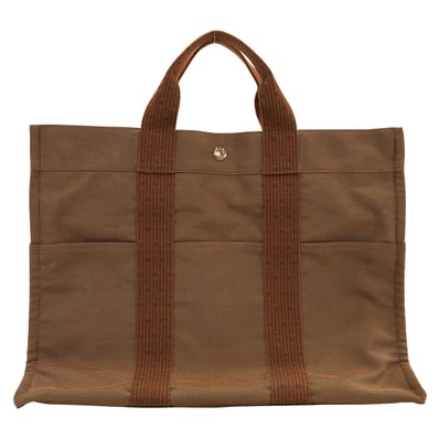 【渋谷並木橋店】HERMES エルメス ハンドバッグ エールライン MM ショコラ ナイロンキャンバス 新品未使用
