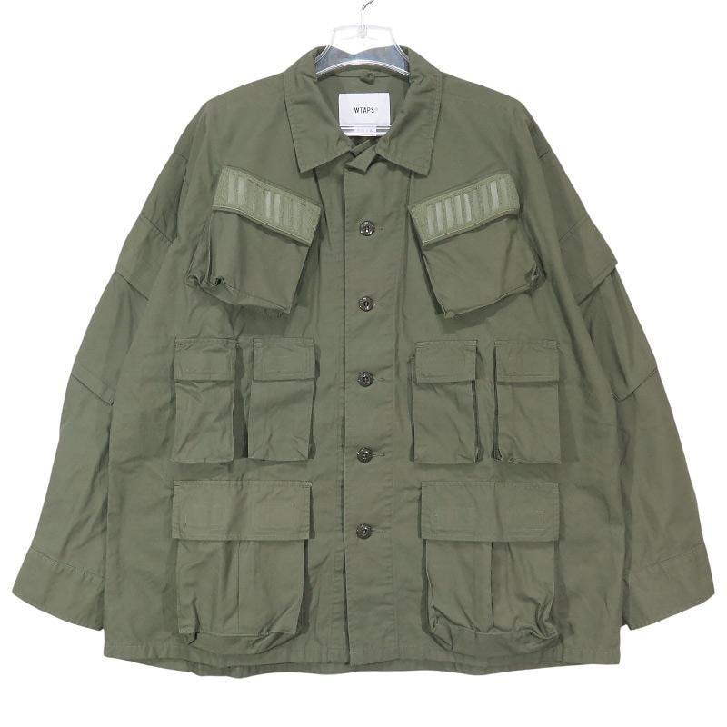 新品 WTAPS ダブルタップス 19AW MODULAR LS 01/SHIRT.COTTON.RIPSTOP 192BRDT-SHM03 モジュラー ロングスリーブ シャツ コットン リップストップ オリーブドラブ 長袖 サイズ02(M)