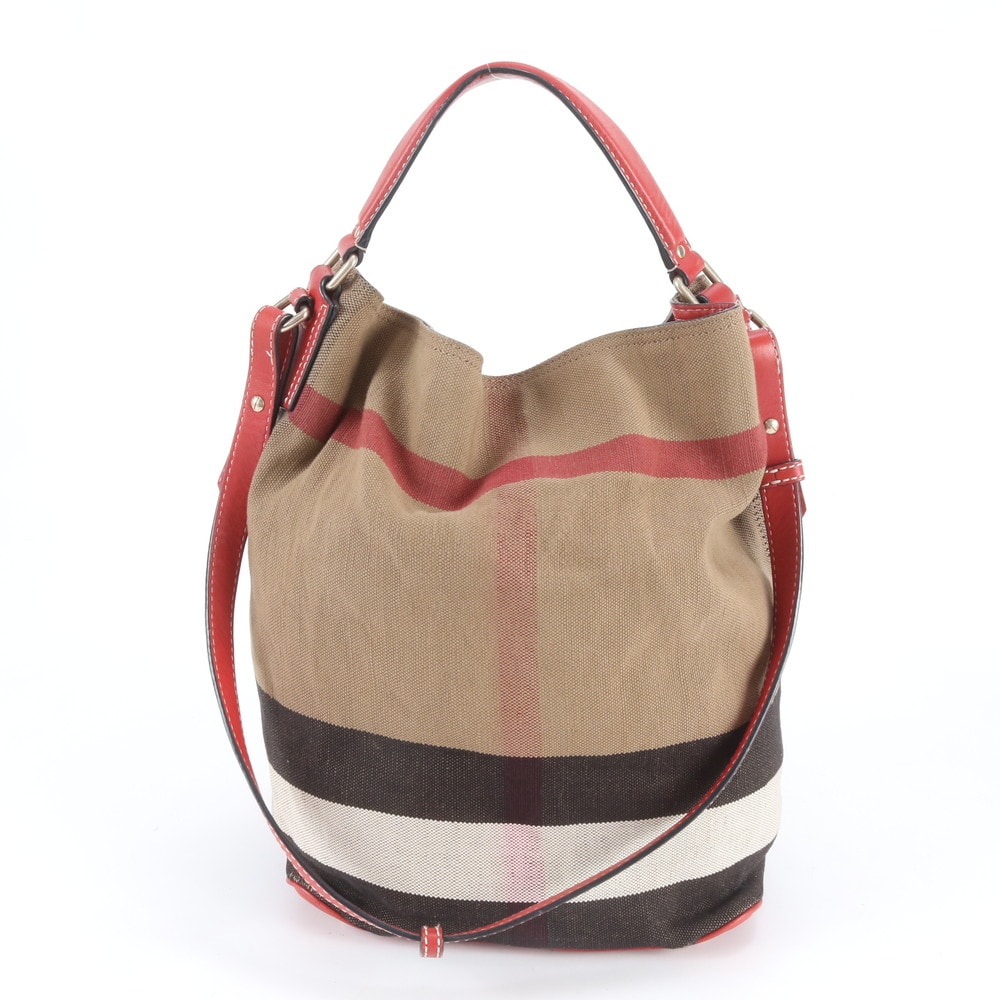 バーバリー ノバ チェックバケツ ホーボーショルダーバッグ