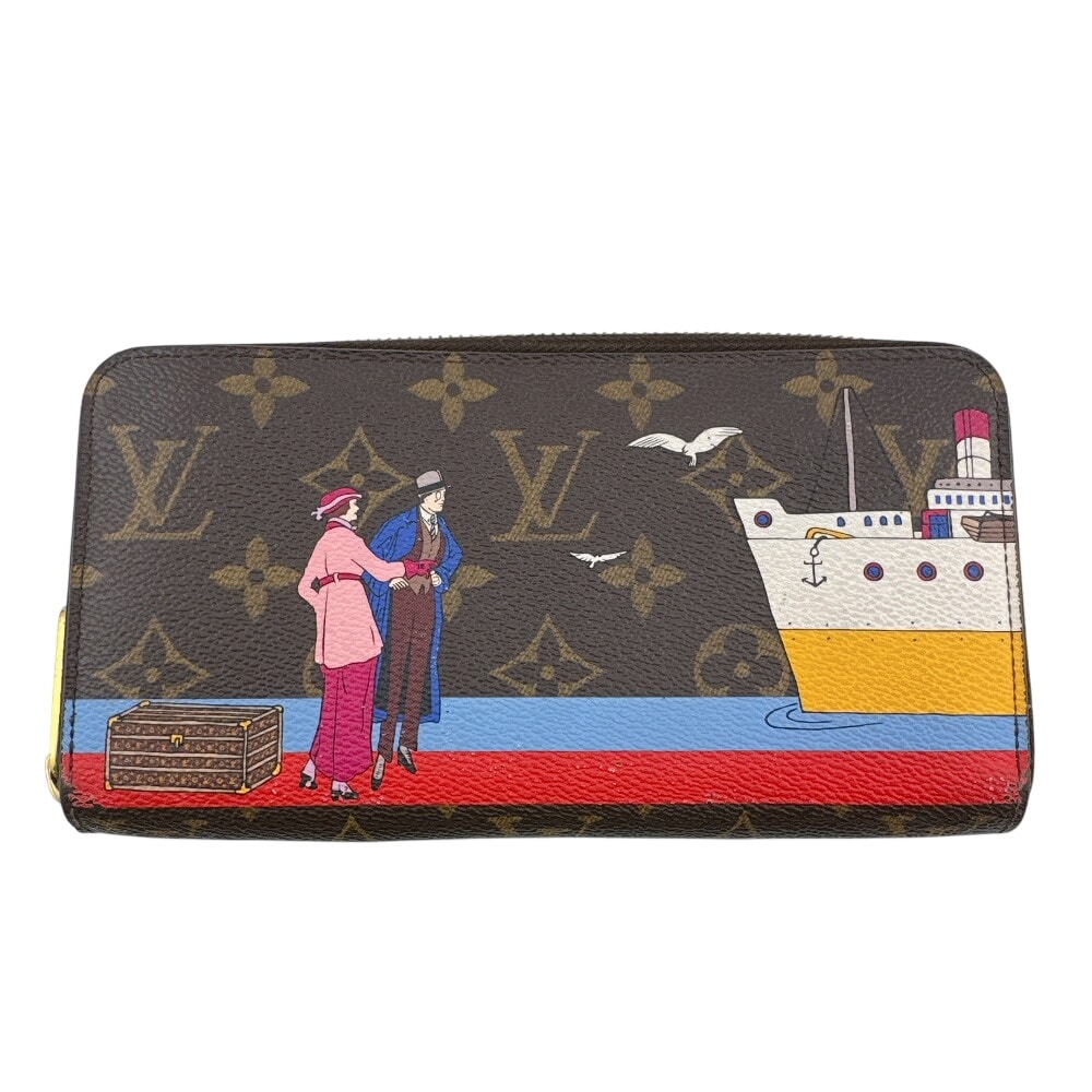 ルイヴィトン LOUIS VUITTON 長財布 モノグラム ジッピーウォレット イリュストレ・クルーズ M62135 ブラウン