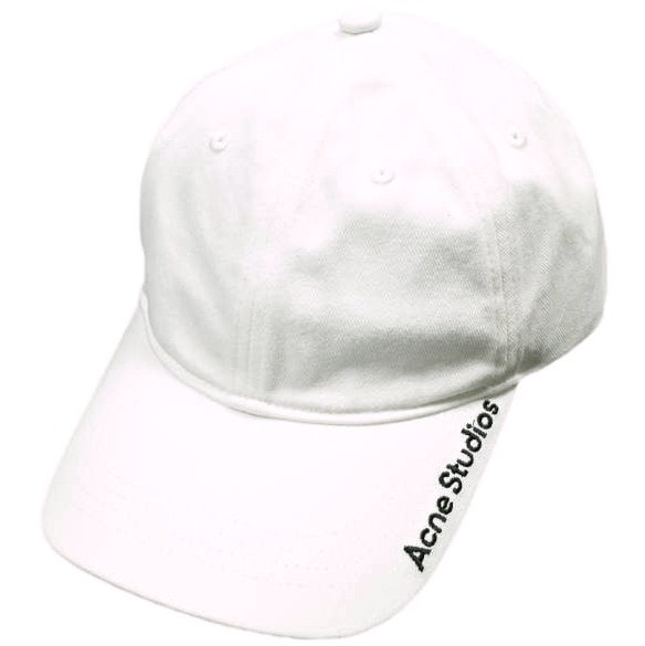 新品 Acne Studios アクネストゥディオズ 24AW ロゴ刺繍 6パネル ベースボールキャップ FN-UX-HATS000281 ONE SIZE(59cm) WHITE 帽子 g25087