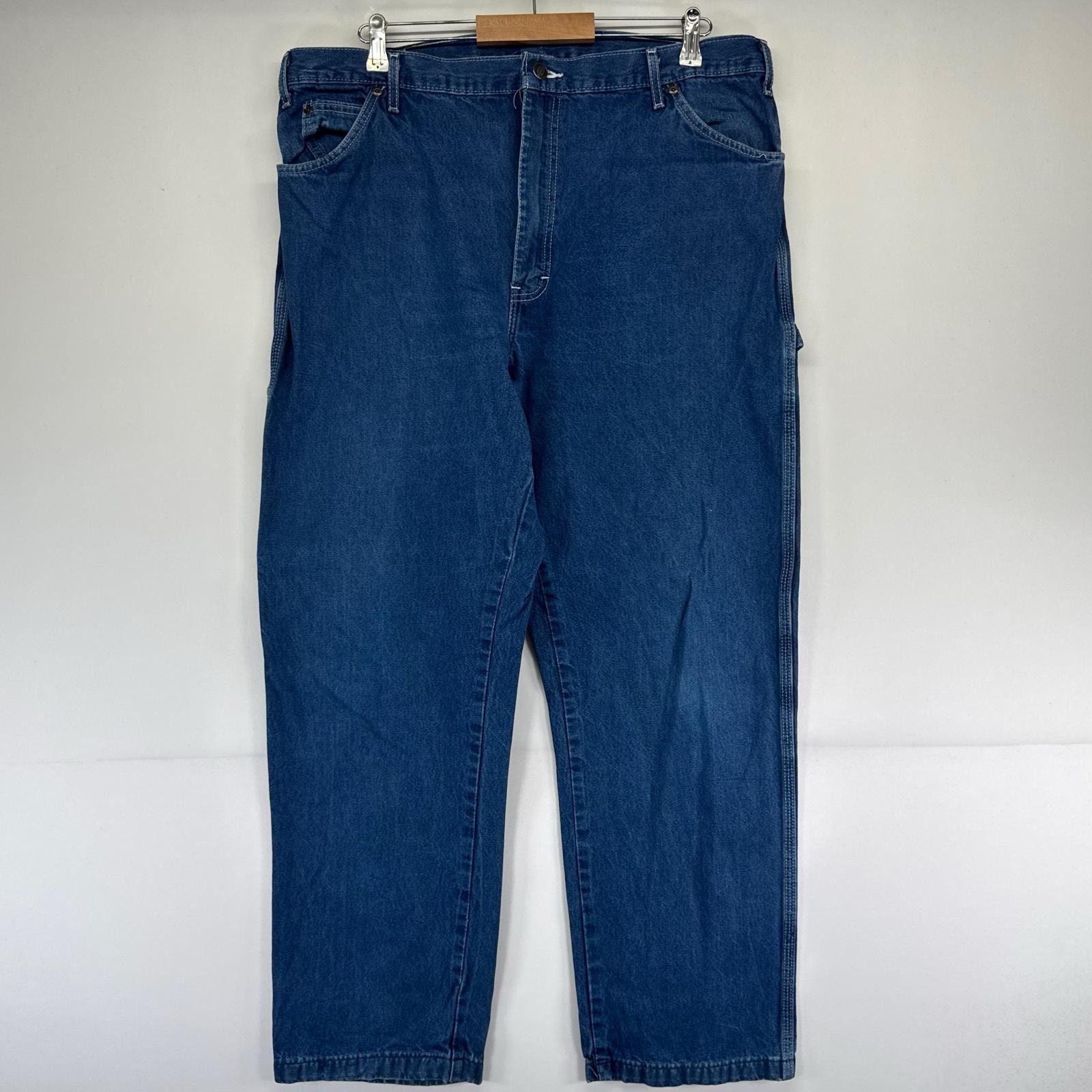 古着 ディッキーズ Dickies デニム パンツ ペインターパンツ ワーク ハンマーループ ジーパン 大きいサイズ  ブルー系 メンズ