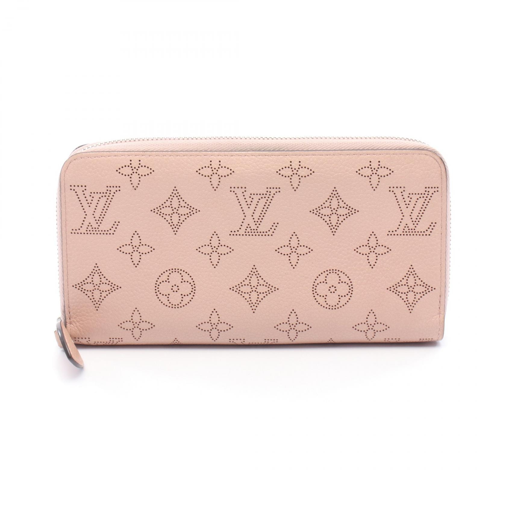 ルイ・ヴィトン LOUIS VUITTON ジッピーウォレット マヒナ マグノリア ラウンド長財布 財布 レザー レディース ピンク系 M61868 【中古】