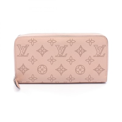 ルイ・ヴィトン LOUIS VUITTON ジッピーウォレット マヒナ マグノリア ラウンド長財布 財布 レザー レディース ピンク系 M61868 【中古】