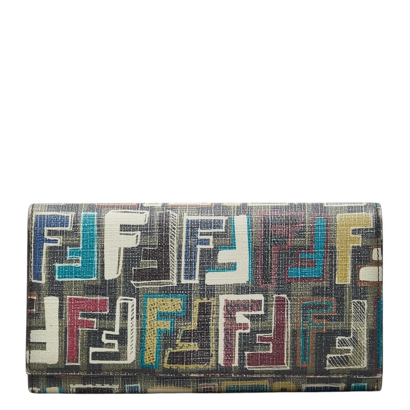 フェンディ ズッカ 長財布 マルチカラー PVC レザー レディース FENDI 【中古】