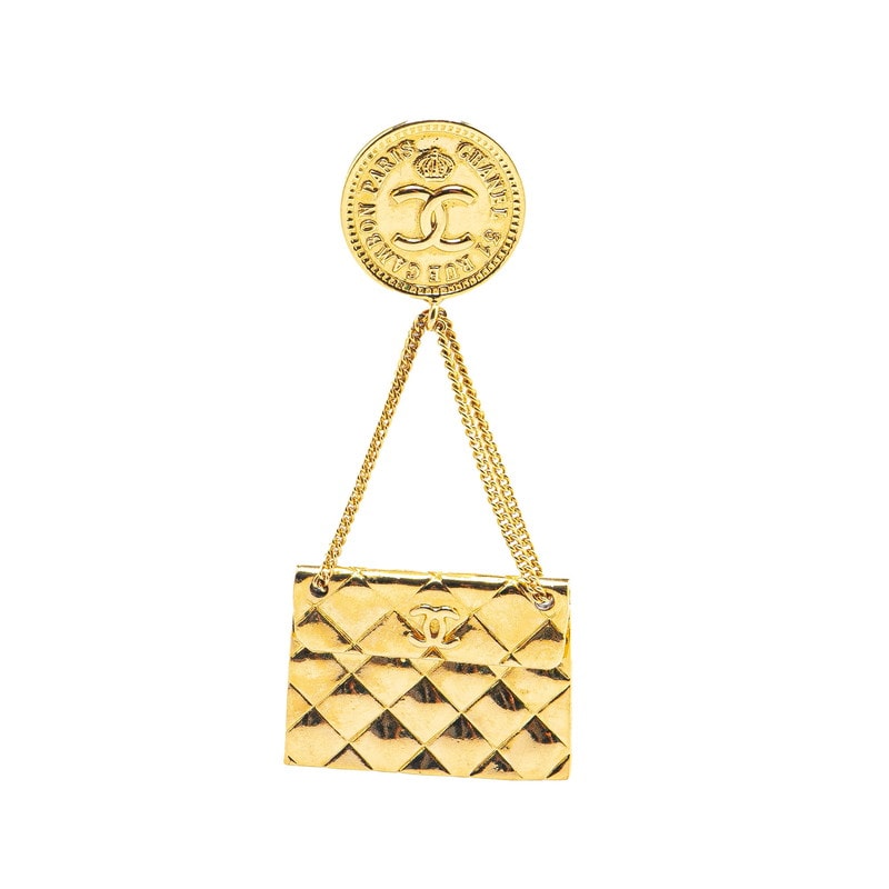 シャネル 31 RUE CAMBON ココマーク マトラッセ ブローチ ゴールド メッキ レディース CHANEL 【中古】