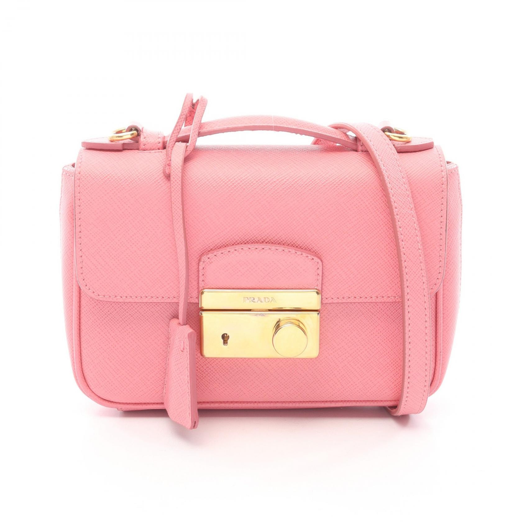プラダ PRADA ハンドバッグ バッグ サフィアーノレザー レディース ピンク系 【中古】