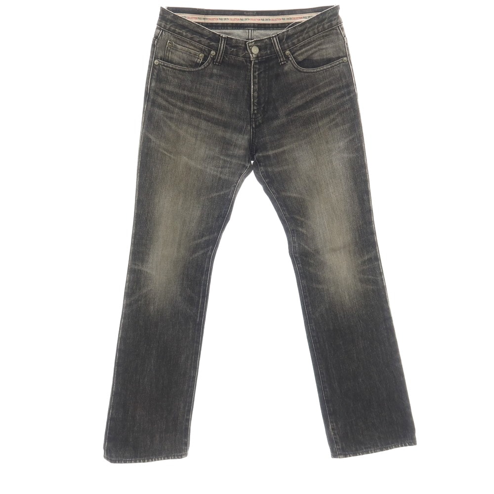 【中古】ポールスミスコレクション PAUL SMITH COLLECTION コットン セミフレア デニムパンツ ジーンズ ブラックグレー【サイズ31】【メンズ】