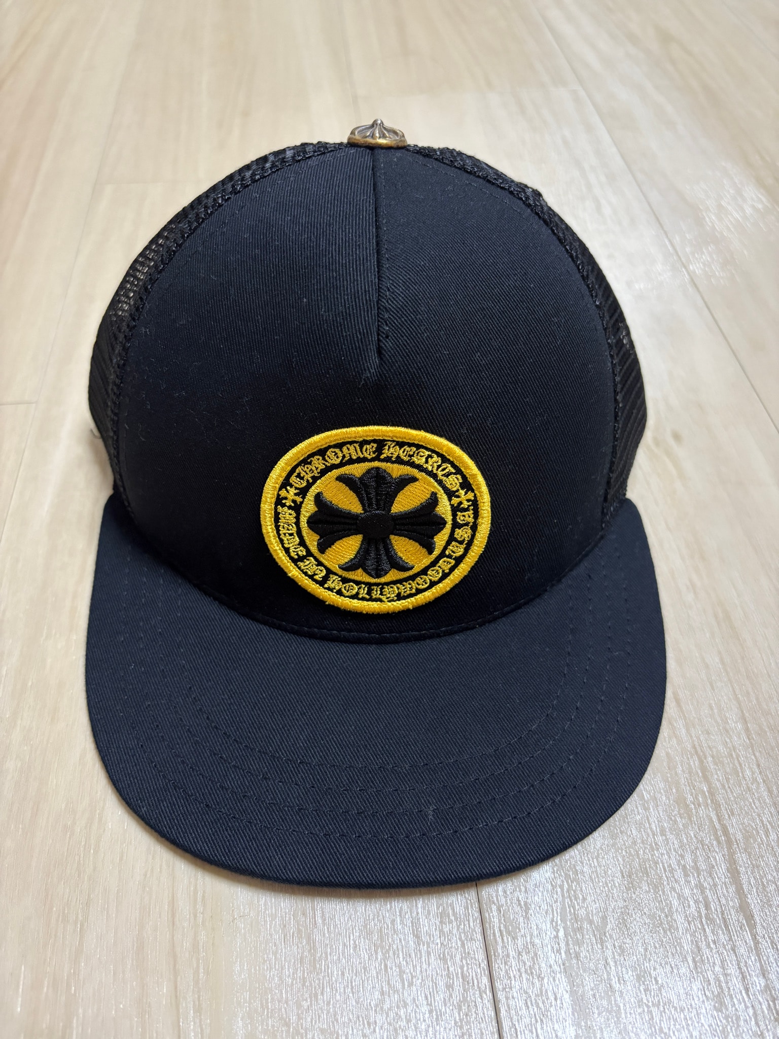 Chrome Hearts CH Plus Patch Trucker Cap "Black/Yellow"
