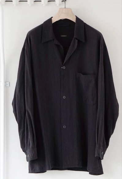 COMOLI Silk Noil Shirt Jacket "Black"