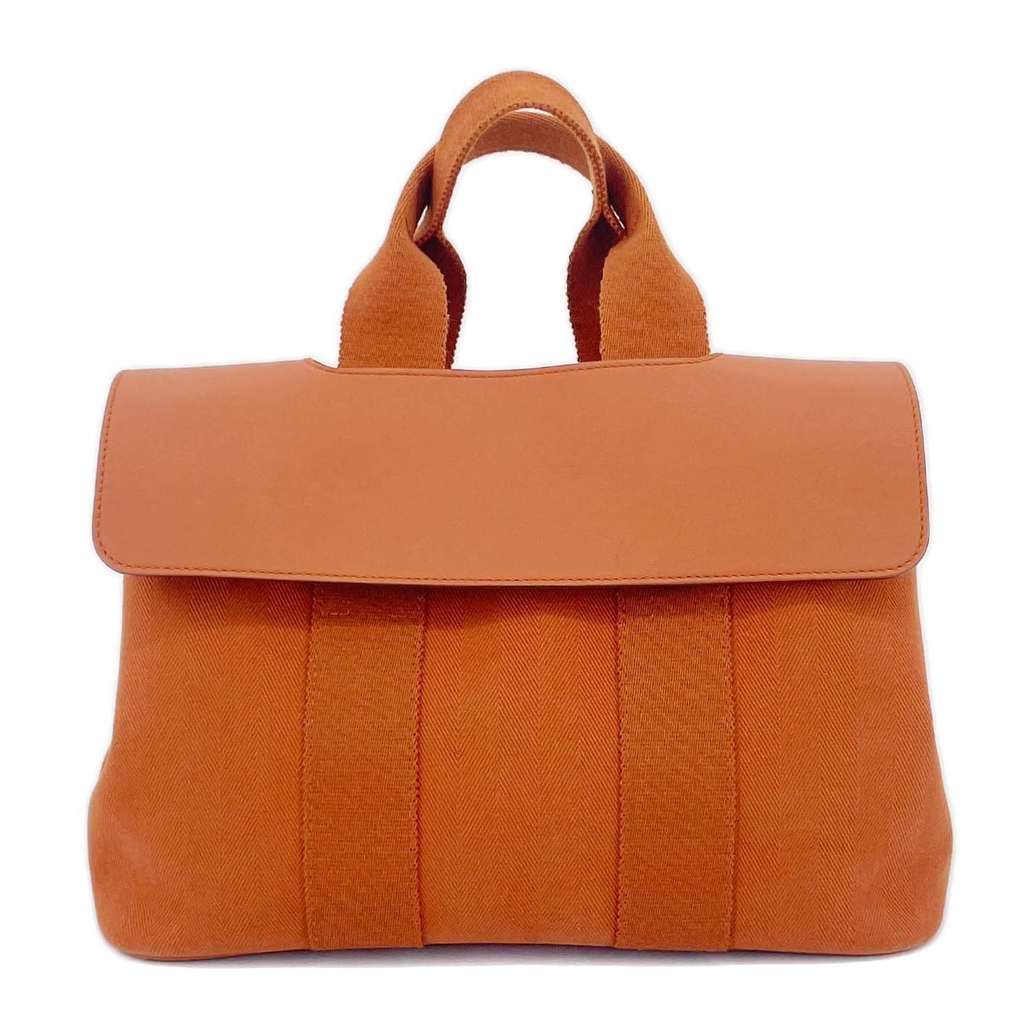 HERMES エルメス ヴァルパライソ ハンドバッグ
 キャンバス レザー ブラウン レディース
 【中古】