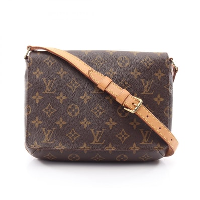 ルイ・ヴィトン LOUIS VUITTON ミュゼットタンゴ ショートストラップ モノグラム ショルダーバッグ バッグ PVCコーティングキャンバス レザー レディース ブラウン系 M51257 【中古】
