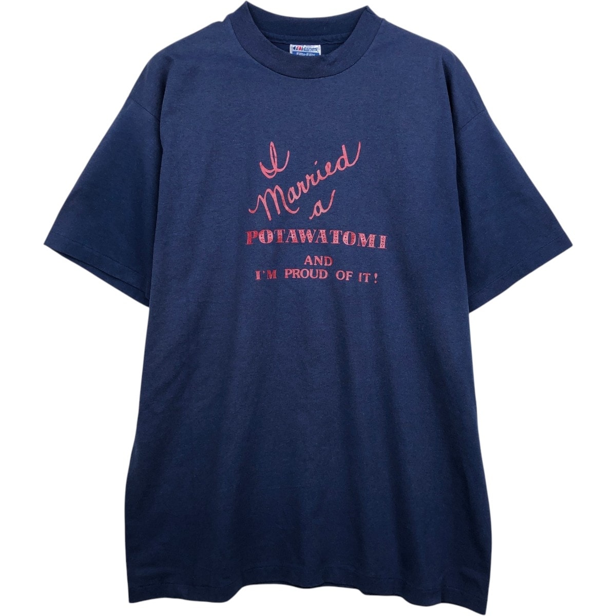 古着 80年代 ヘインズ Hanes Fifty-Fifty 青タグ プリントTシャツ USA製 メンズXL相当 ヴィンテージ/eaa626704