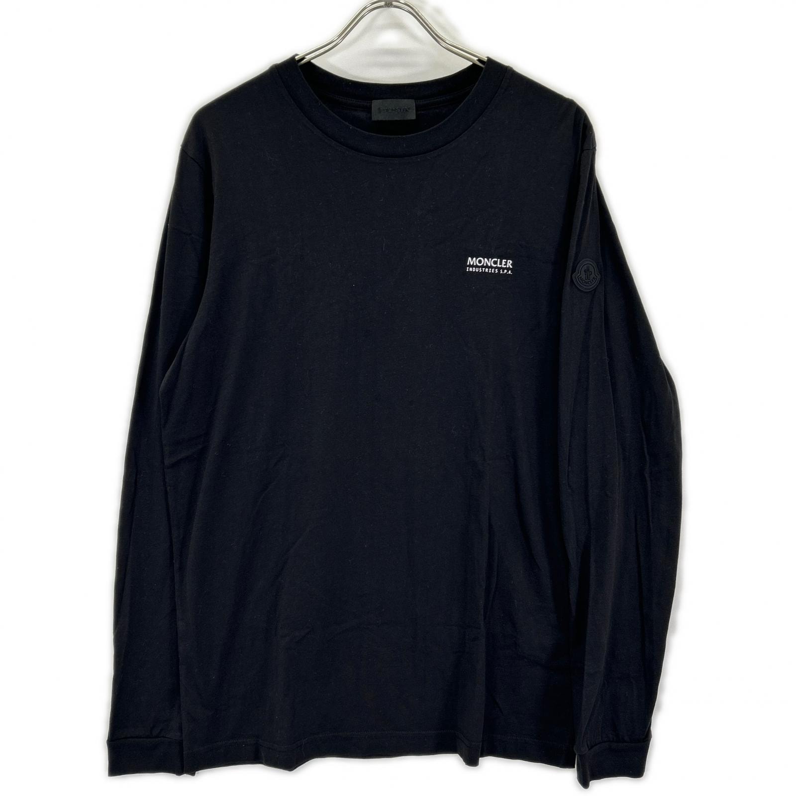 モンクレール 23年製 LS TーSHIRT J20918D00005 ブラック バックロゴ 長袖Tシャツ M