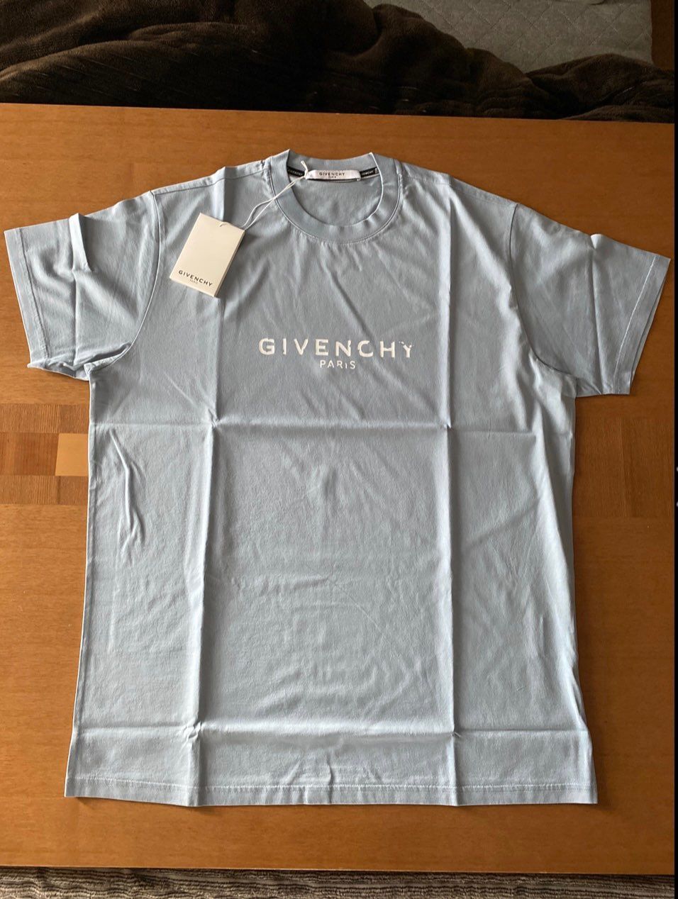 Givenchy Men's Blue Faded Logo T-shirt