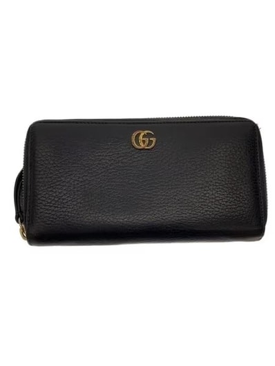GUCCI Leather Zip Around Wallet "Black"