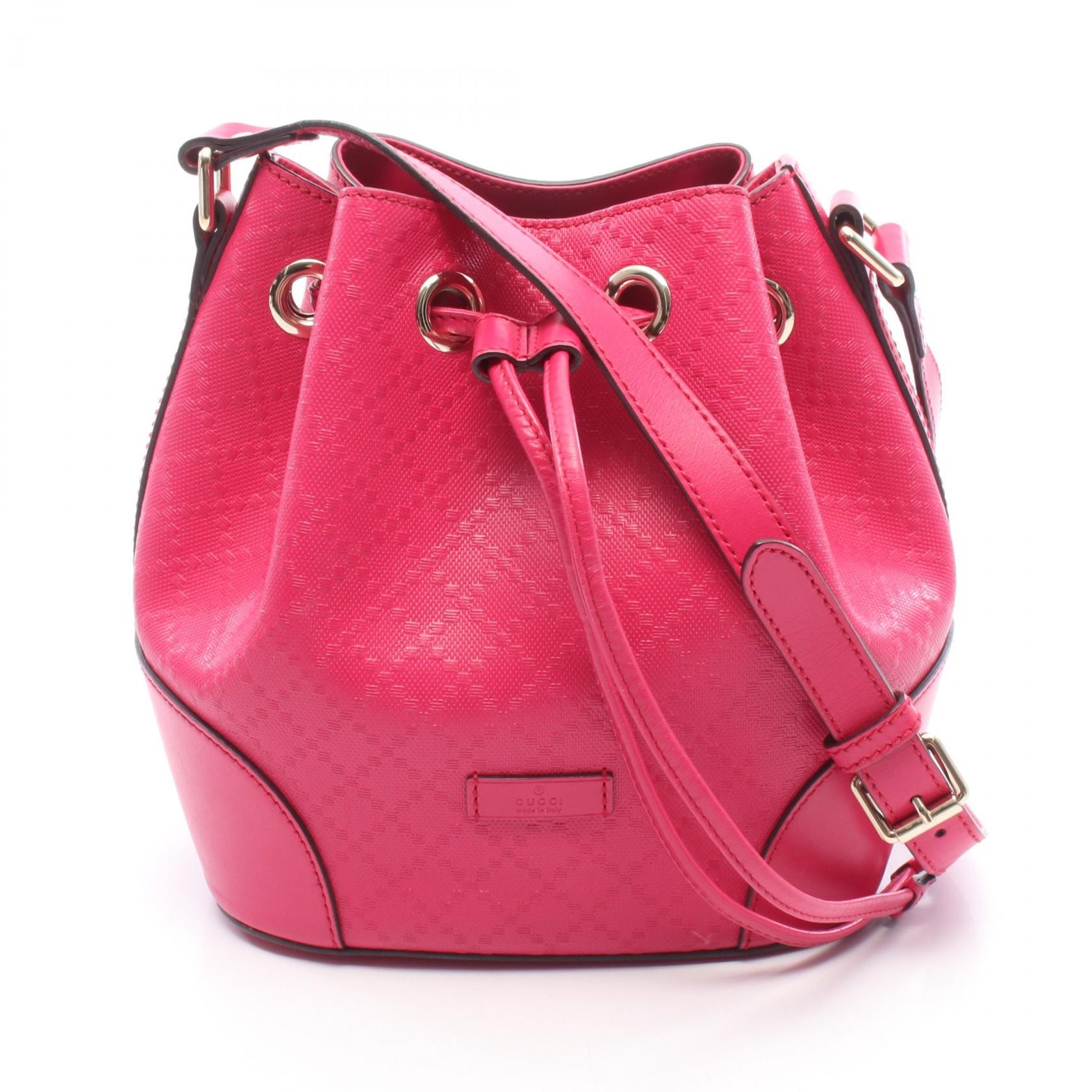 グッチ GUCCI ブライト ディアマンテ ショルダーバッグ バッグ PVCコーティングキャンバス レザー レディース ピンク系 354229 【中古】