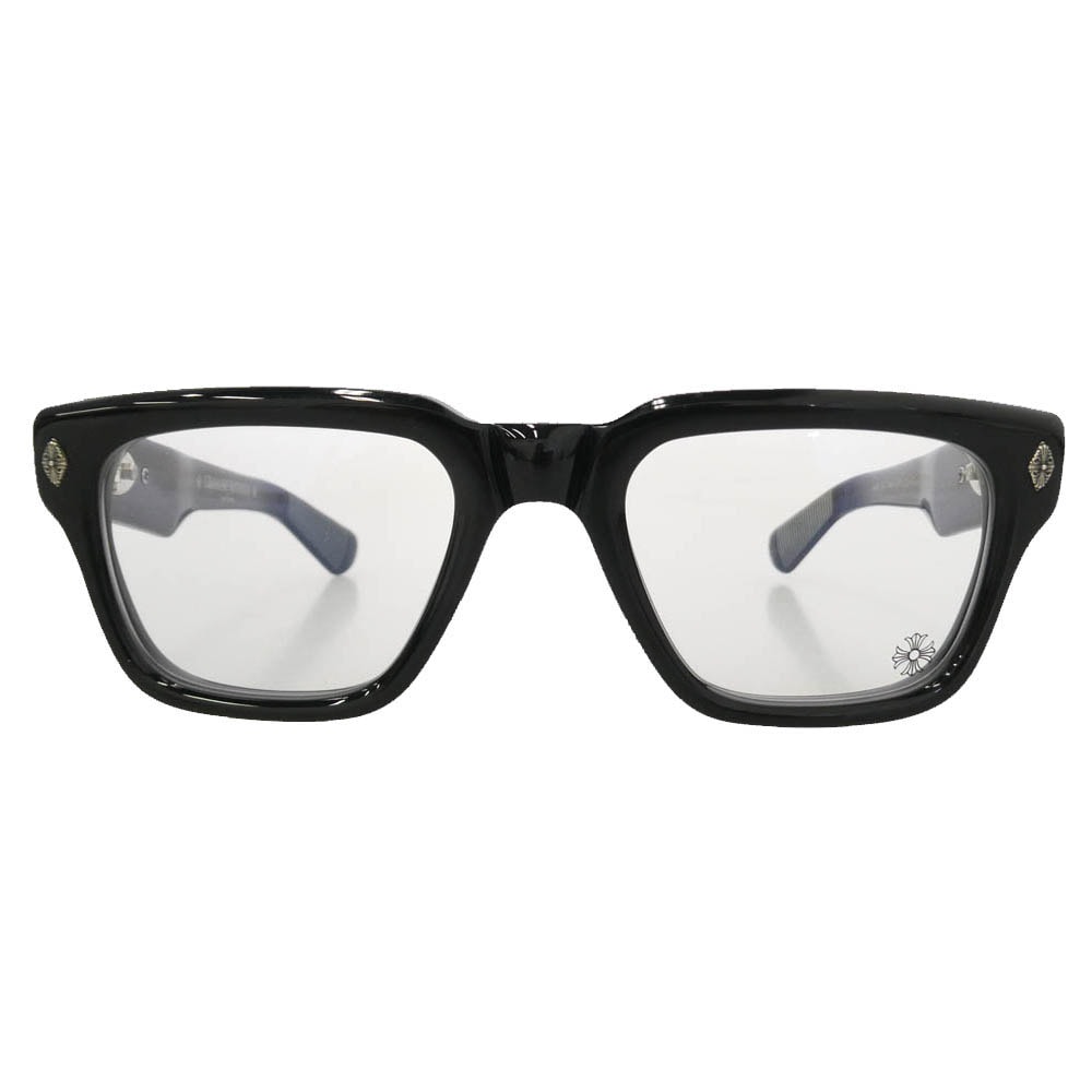 CHROME HEARTS クロムハーツ(原本無) GNARLIN フレアニーテンプル ウェリントン 眼鏡 メガネ アイウェア ブラック系 53□23-145【美品】【中古】