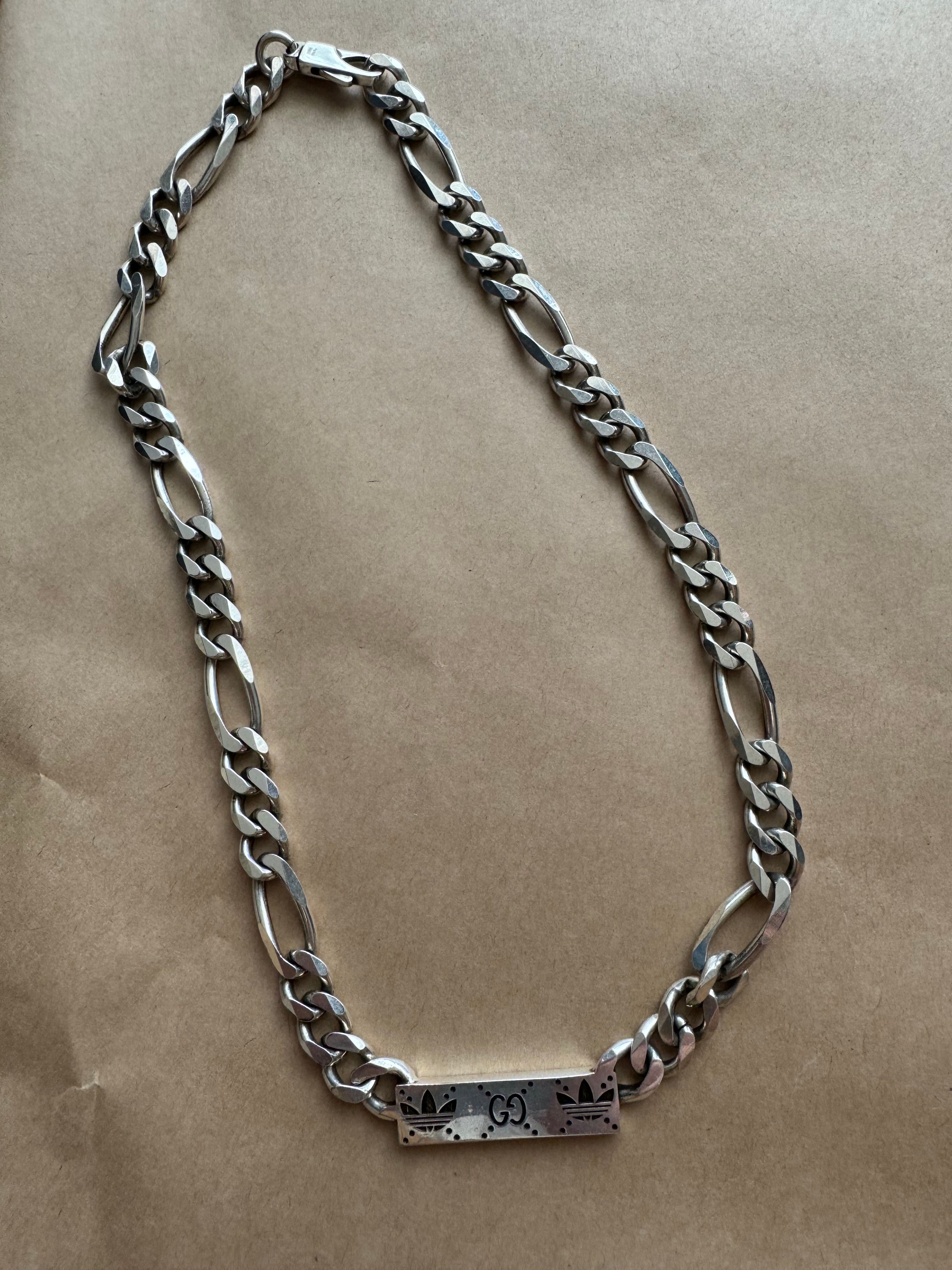 adidas x GUCCI Gourmette Chain Necklace "Silver"