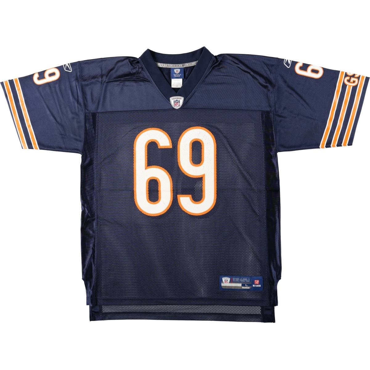 古着 リーボック Reebok ONFIELD NFL CHICAGO BEARS シカゴベアーズ メッシュ Vネック 五分袖 ゲームシャツ フットボールシャツ メンズL相当/eaa662616