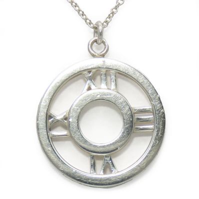 【中古】 ティファニー ネックレス アトラスオープンメダリオン シルバー925 約3.8g シルバー アクセサリー ペンダント サークル レディース 女性 TIFFANY&Co.