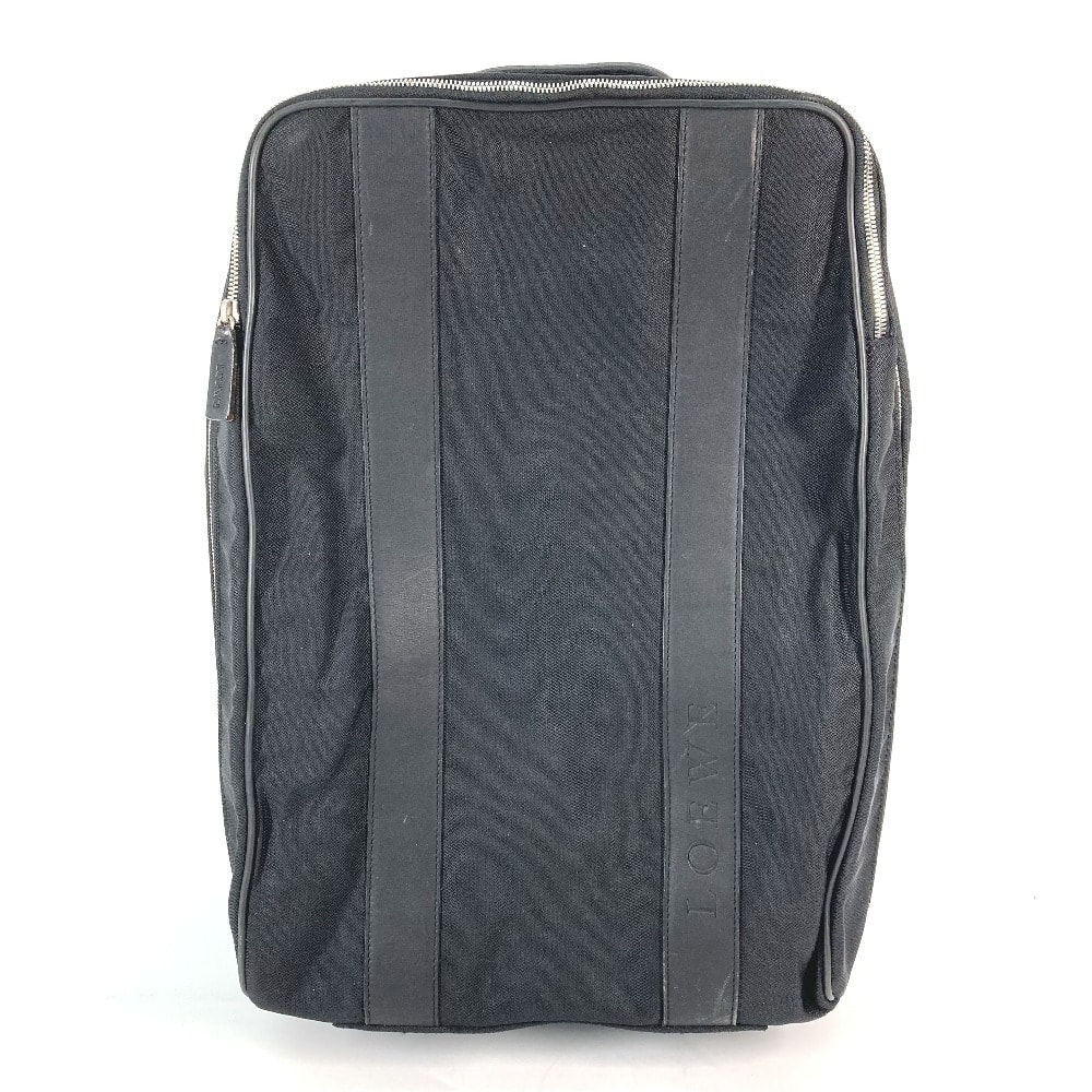 ロエベ LOEWE アナグラム スーツケース ロゴ カバン 2輪 トラベルバッグ  キャリーバッグ レザー/ナイロン ブラック