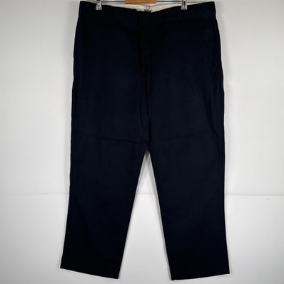 古着 ディッキーズ Dickies ワークパンツ ストレート 作業着 大きいサイズ 874 オリジナルフィット ワンポイント w42 L30 ブラック メンズ