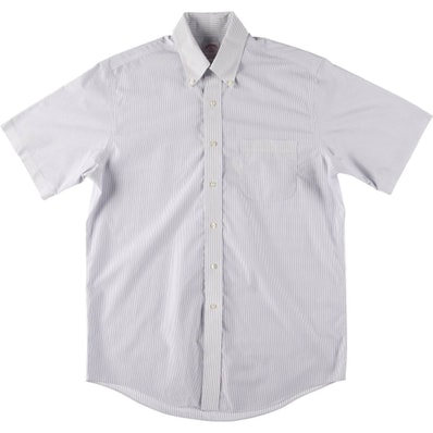 古着 ブルックスブラザーズ Brooks Brothers 346 半袖 ボタンダウン ストライプシャツ メンズM相当/eaa553866