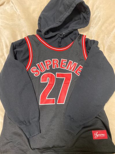 Supreme Basketball Jersey Hooded Sweatshirt "Black"