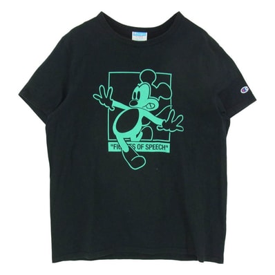 Champion チャンピオン Virgil Abloh x Disney x Brooklyn Museum Mickey Mouse Tee ヴァージル アブロー ディズニー ミッキーマウス ブルックリン ミュージアム 半袖 Tシャツ 【中古】