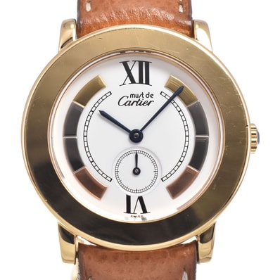 カルティエ CARTIER W1009244 マストロンド スモールセコンド ホワイト クォーツ レディース 良品 箱・保証書付き 腕時計 B#149527