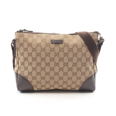 グッチ GUCCI GGキャンバス ショルダーバッグ バッグ キャンバス レザー レディース ベージュ系 / ブラウン系 114273 【中古】