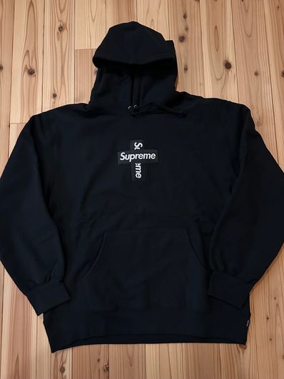 Supreme Cross Box Logo Hooded Sweatshirt "Black"