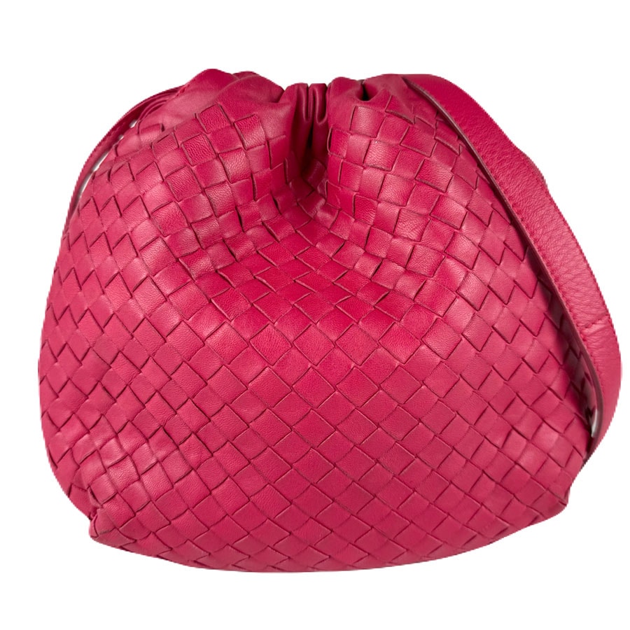 ボッテガヴェネタ BOTTEGAVENETA 斜め掛けショルダーバッグ イントレチャート レザー マゼンタ レディース【中古】 z8736