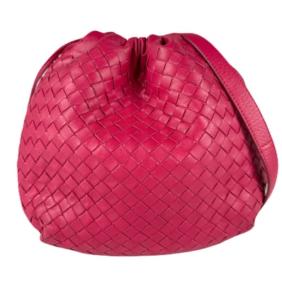 ボッテガヴェネタ BOTTEGAVENETA 斜め掛けショルダーバッグ イントレチャート レザー マゼンタ レディース【中古】 z8736