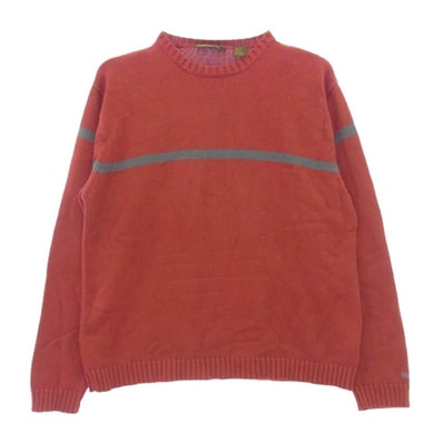 Timberland ティンバーランド ニット Vintage ヴィンテージ 90s 袖ロゴ刺繍 ニット セーター エンジ系 XL【中古】