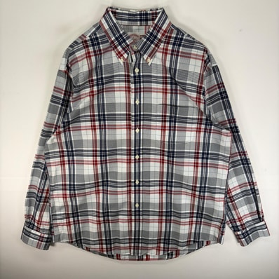 古着 ブルックスブラザーズ Brooks Brothers 長袖シャツ ボタンダウン L ネイビー系 チェック メンズ