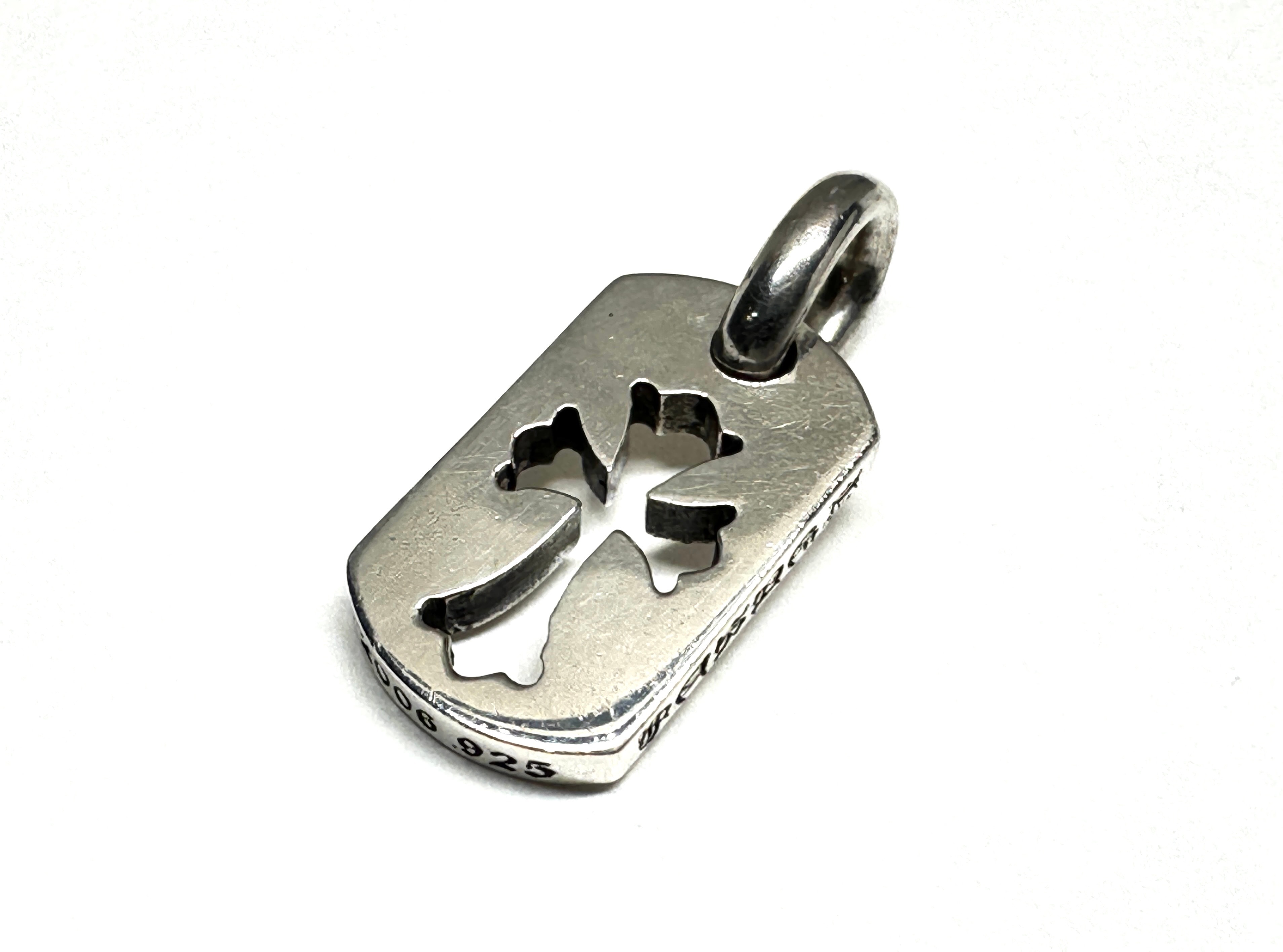 Chrome Hearts Dog Tag Tiny Cut Out Cross "Silver"