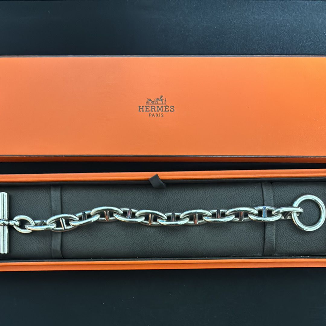 エルメス シェーヌダンクル GM ブレスレット "シルバー" H101672B