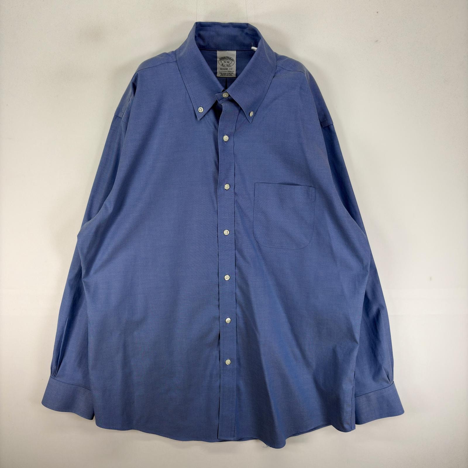 古着 ブルックスブラザーズ Brooks Brothers 長袖シャツ ボタンダウン L  ブルー系 無地 メンズ