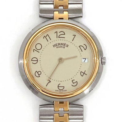 $$ HERMES エルメス プロフィール デイト メンズクォーツ 腕時計 209929