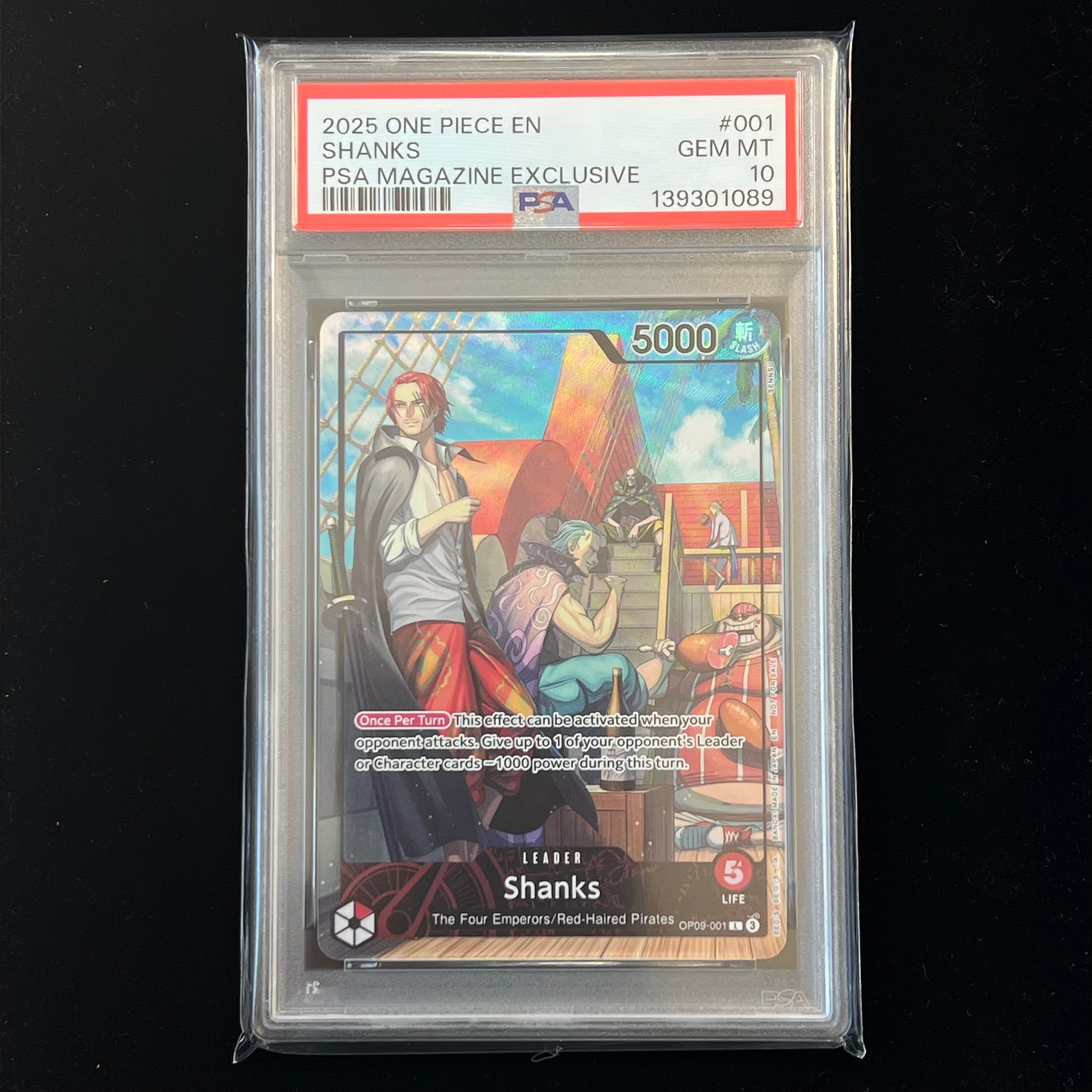 シャンクス L [OP09-001]【英語版】(プロモーションカード「PSA限定コラボプロモカード」)