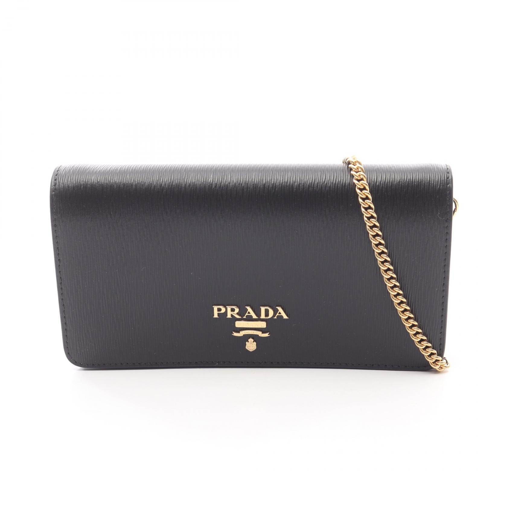 プラダ PRADA VITELLO MOVE ショルダーバッグ バッグ レザー レディース ブラック系 1DH044 【中古】