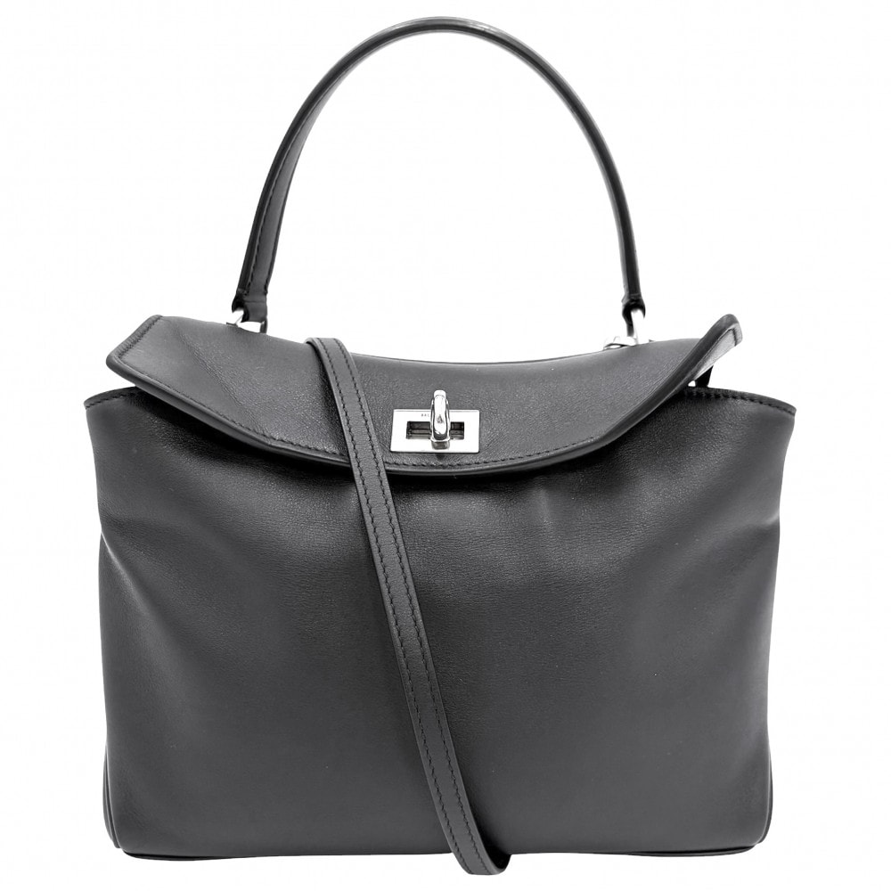BALENCIAGA バレンシアガ 2WAY ロデオ ミニ ハンドバッグ ショルダーバッグ 肩掛け 斜め掛け RODEO 795456 カーフ    ブラック 黒 アンティークシルバー金具 レディース【中古品】
