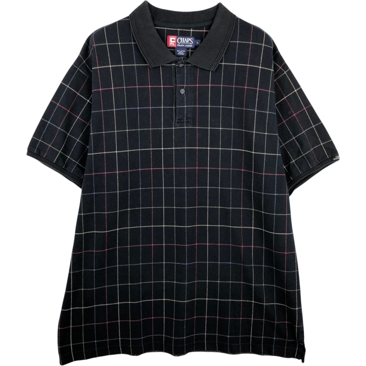古着 ラルフローレン Ralph Lauren CHAPS チャップス 半袖 チェック ポロシャツ メンズL相当/eaa623025